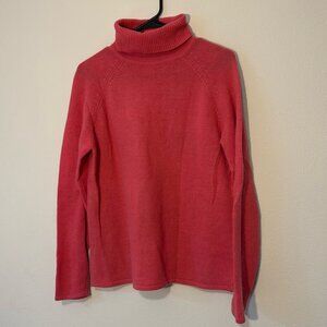 Wool Angora Hair Pink Turtle Nexk Sweater Medium